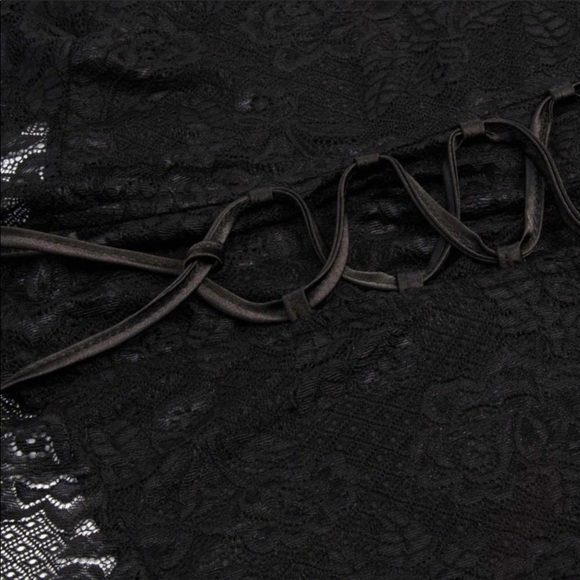 NEW Black Lace Hooded Corset Layering Coverup - Picture 6 of 6